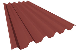 Chapa metálica grecada MT52 para cubiertas color rojo teja